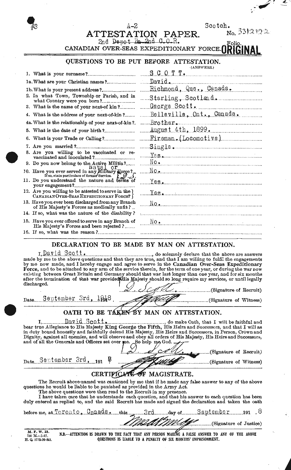 Personnel Records of the First World War - CEF 085607a