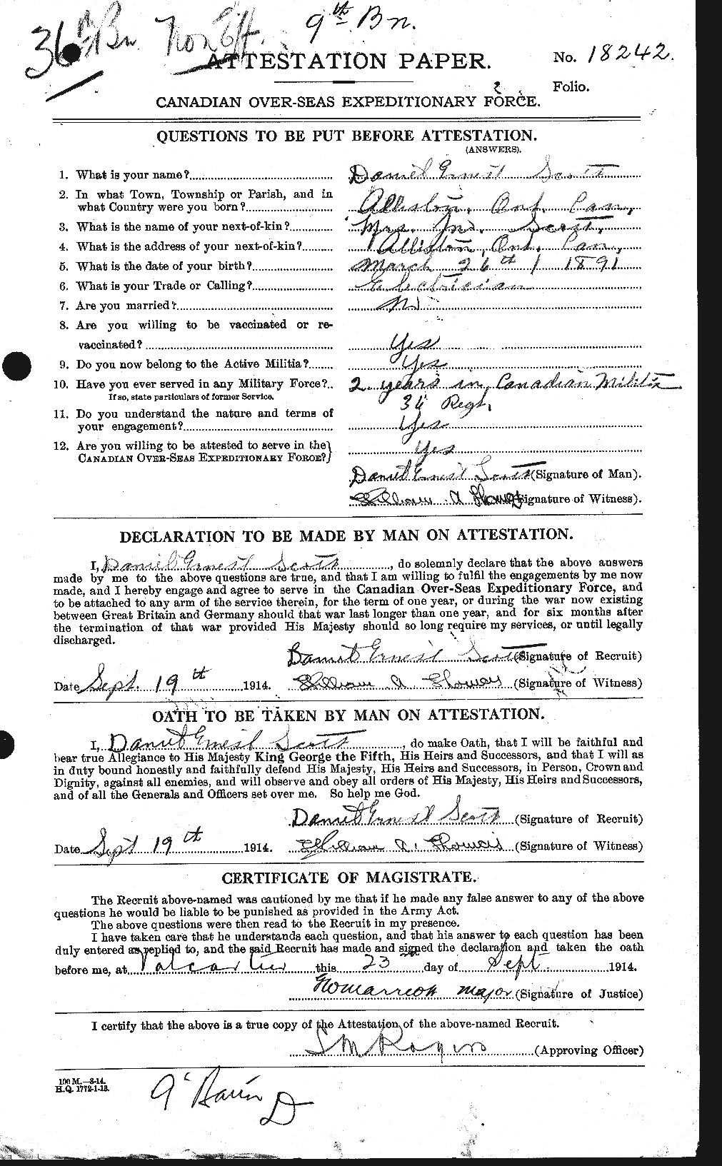 Personnel Records of the First World War - CEF 085616a