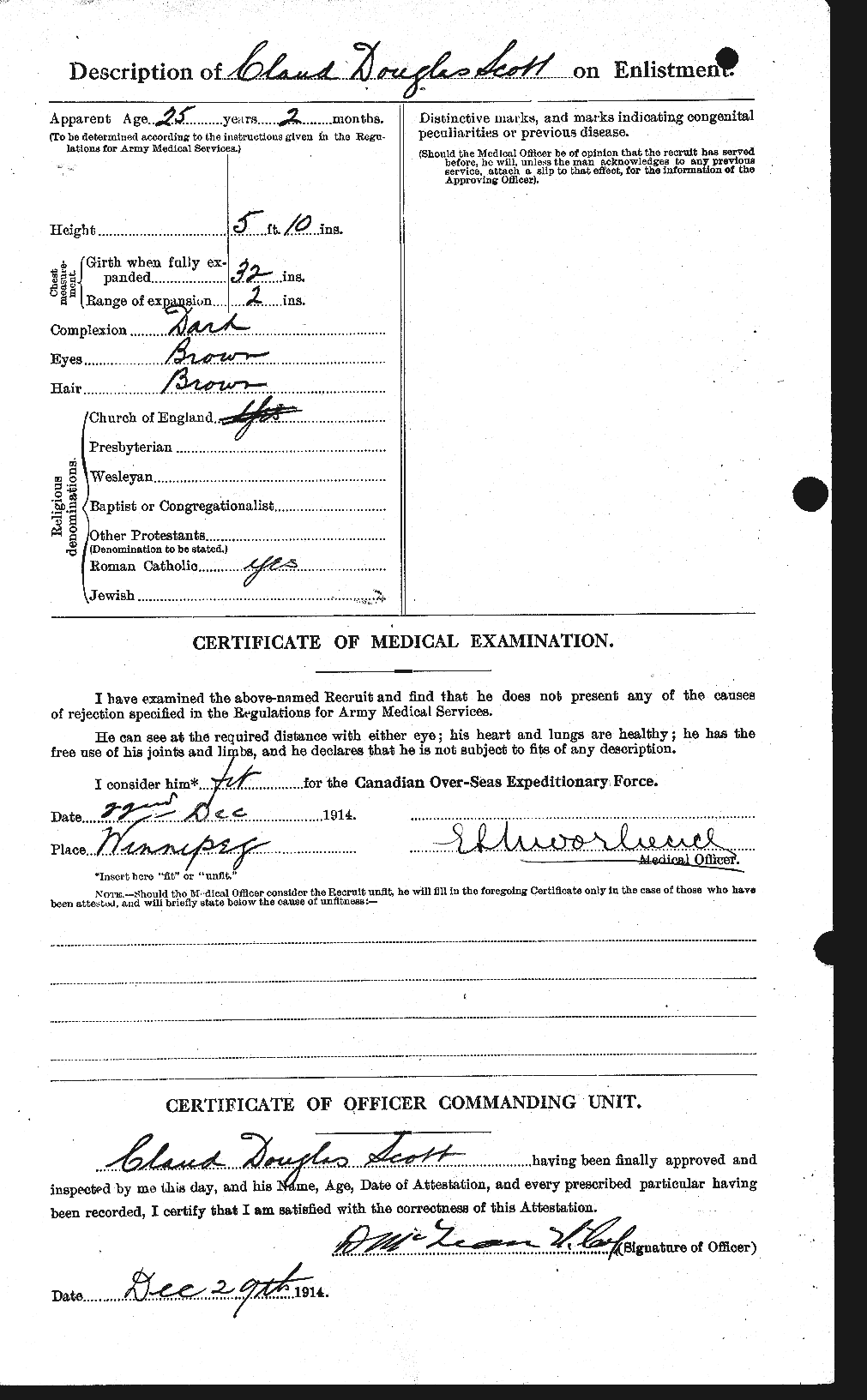 Dossiers du Personnel de la Première Guerre mondiale - CEC 085633b