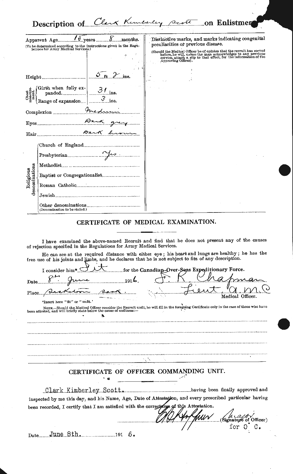 Personnel Records of the First World War - CEF 085637b
