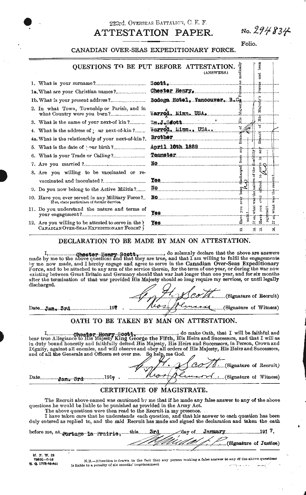 Personnel Records of the First World War - CEF 085866a
