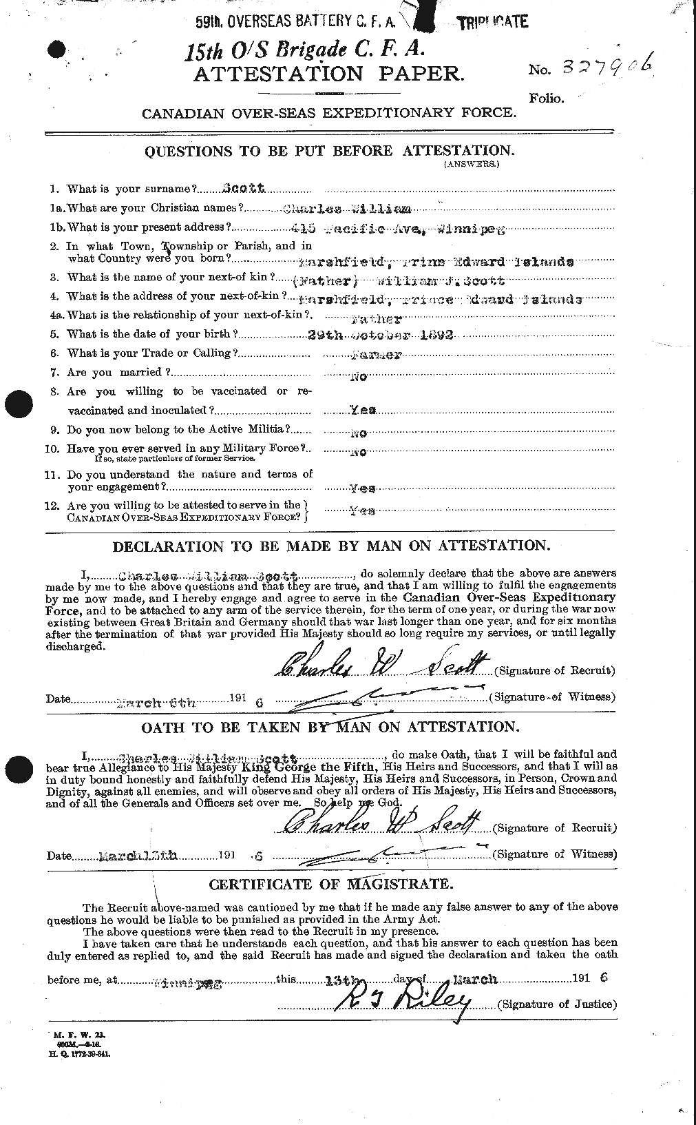 Personnel Records of the First World War - CEF 085869a