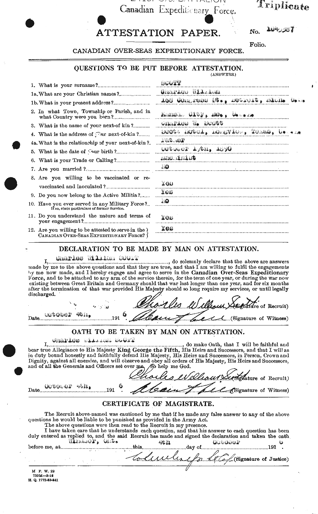 Personnel Records of the First World War - CEF 085870a