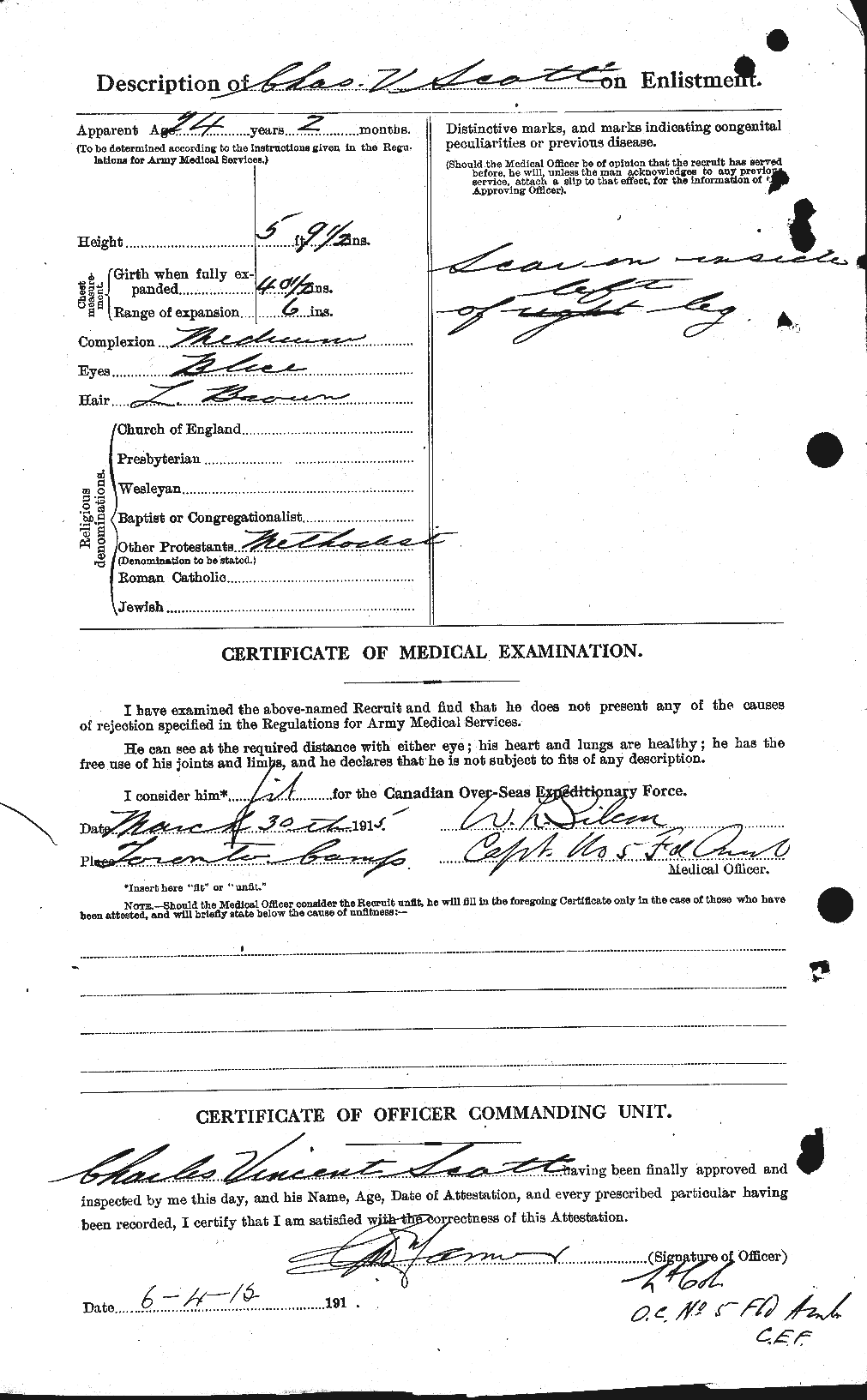 Personnel Records of the First World War - CEF 085874b