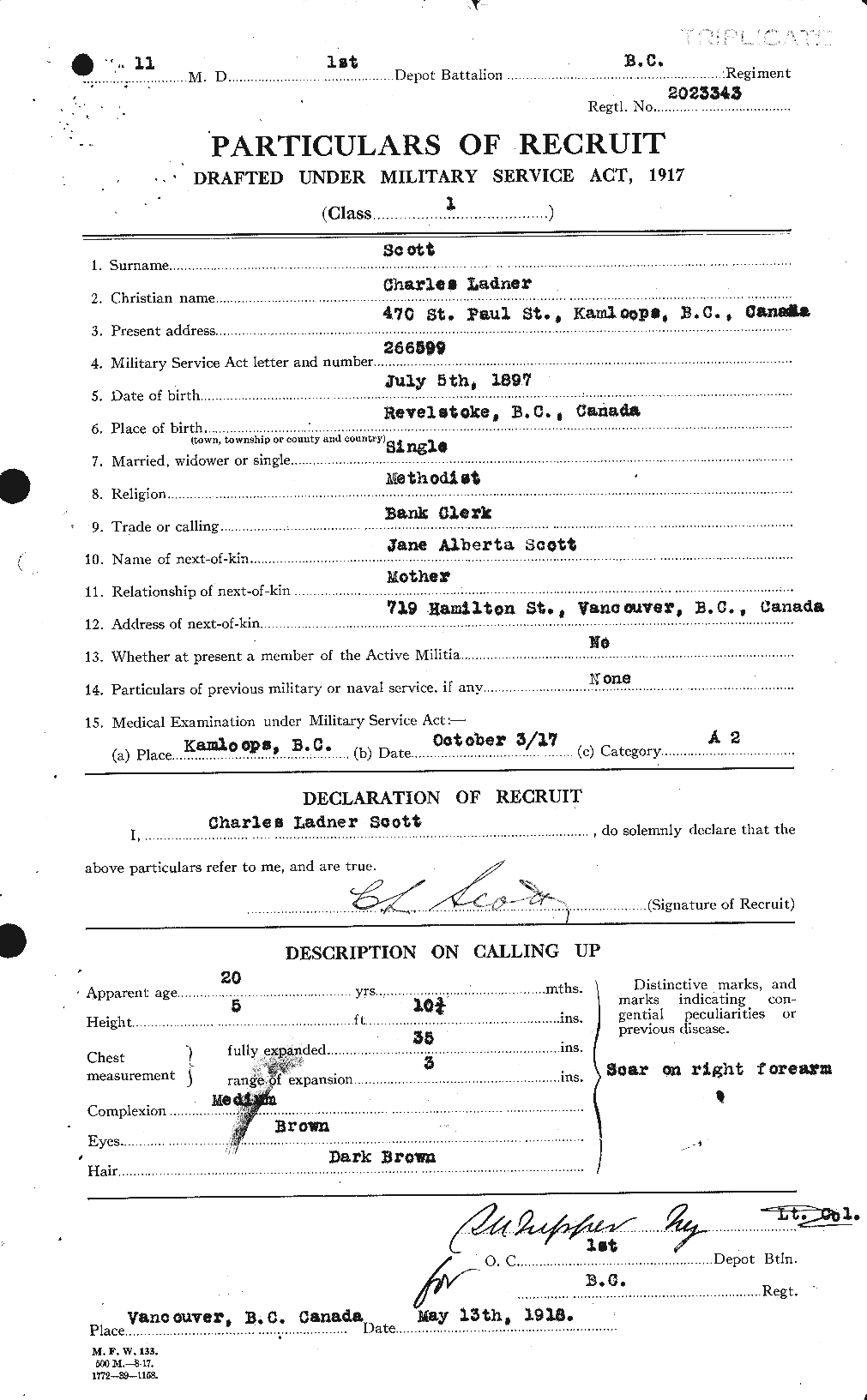 Personnel Records of the First World War - CEF 085886a