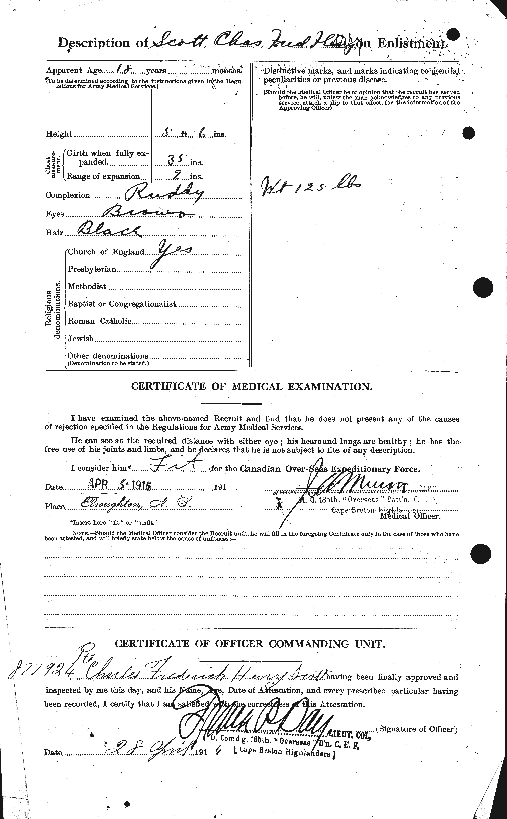 Personnel Records of the First World War - CEF 085896b
