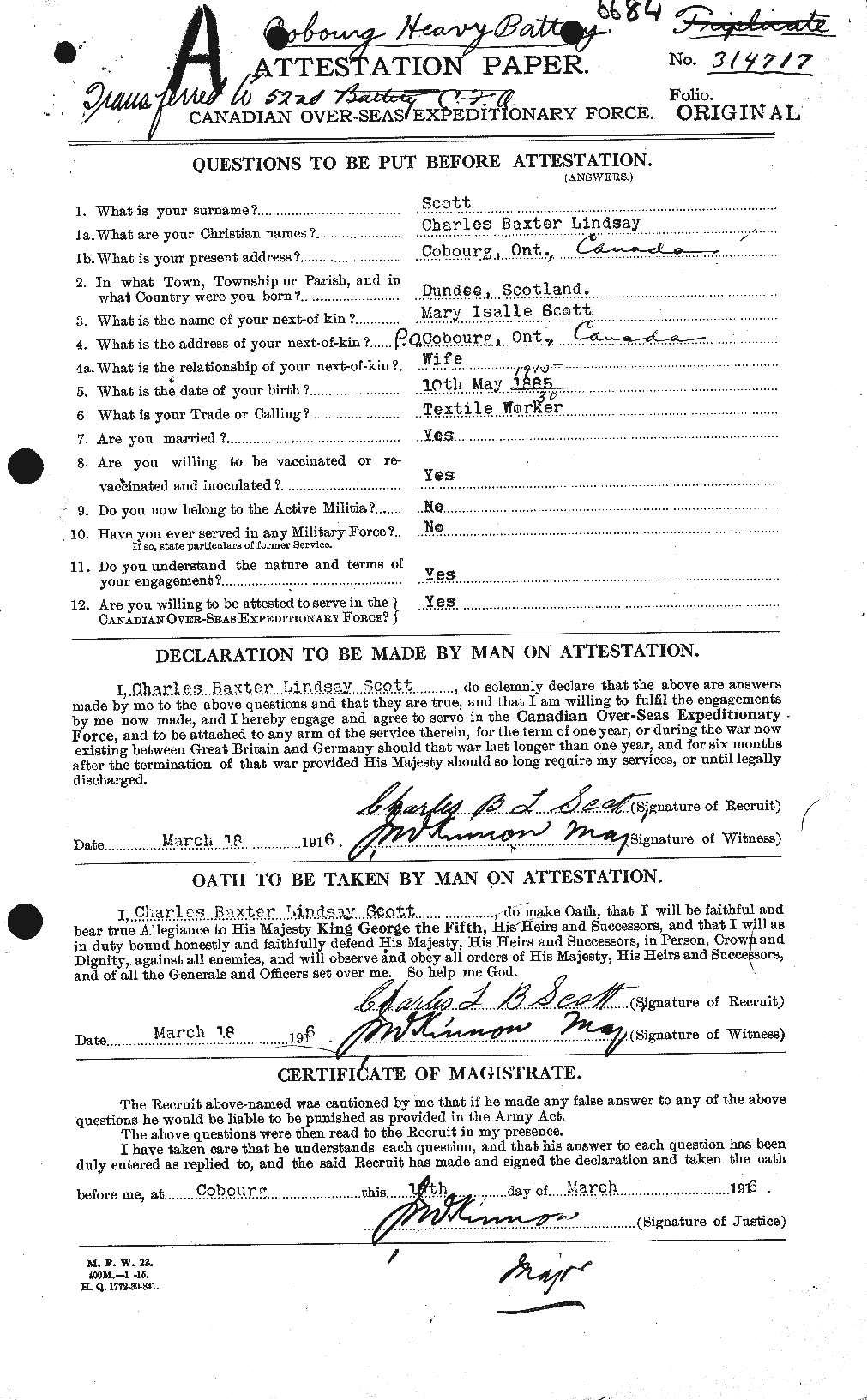 Personnel Records of the First World War - CEF 085904a