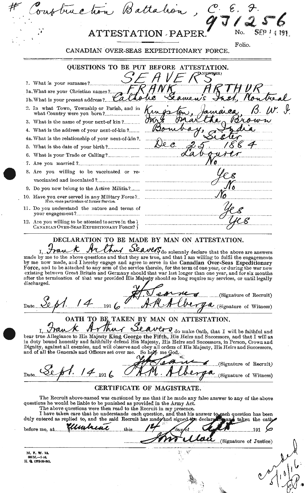 Personnel Records of the First World War - CEF 085953a