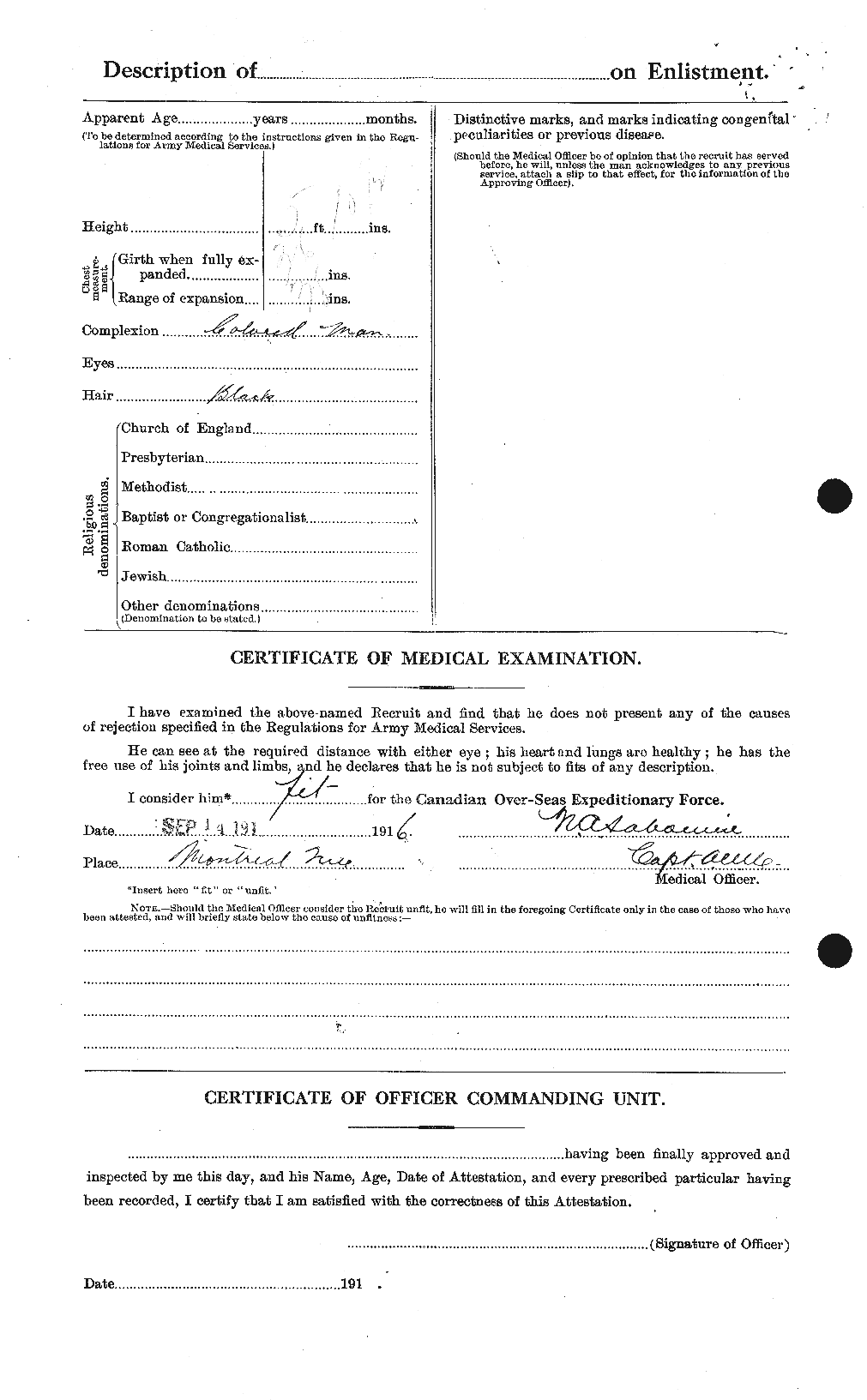 Dossiers du Personnel de la Première Guerre mondiale - CEC 085953b