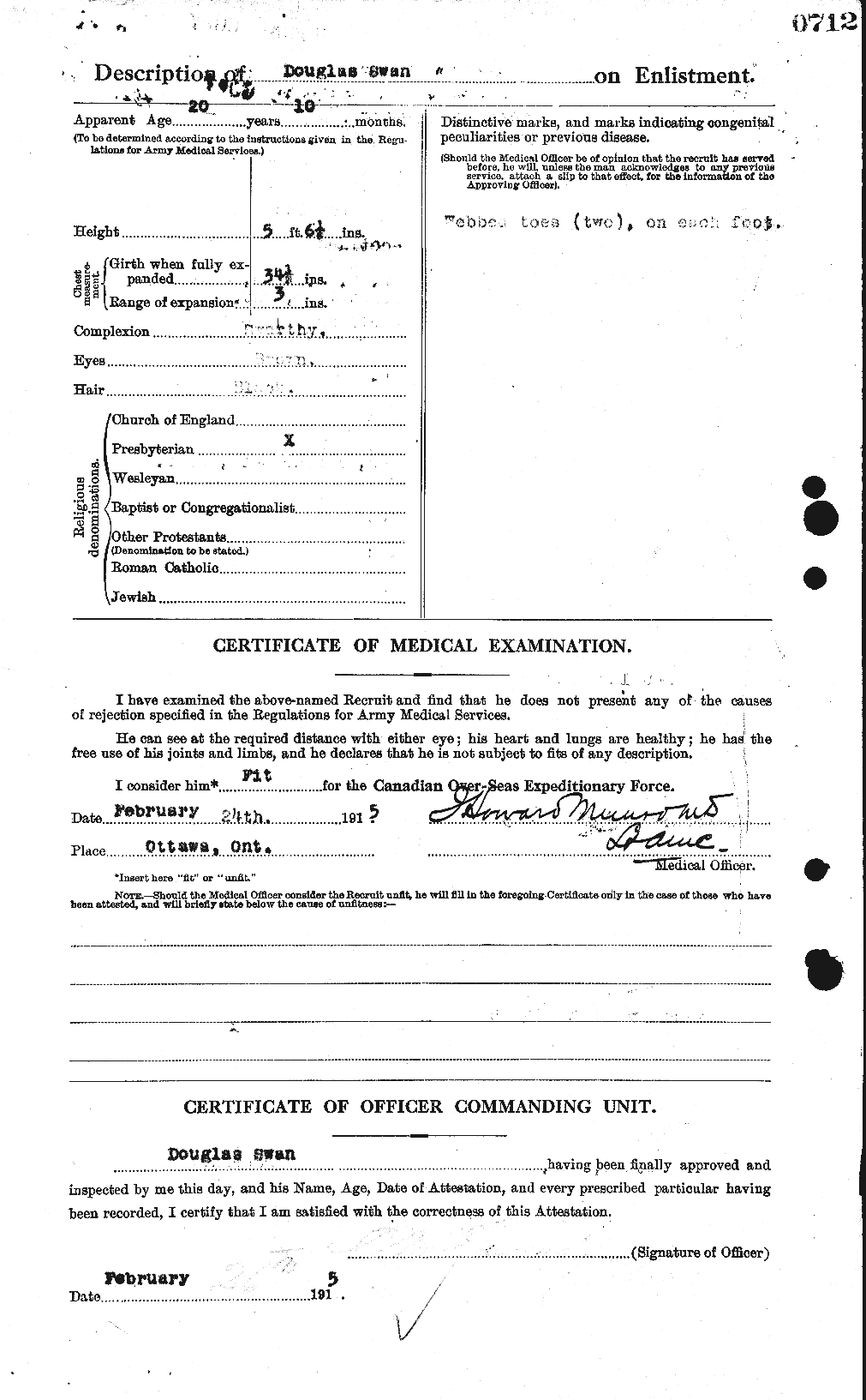 Personnel Records of the First World War - CEF 086118b