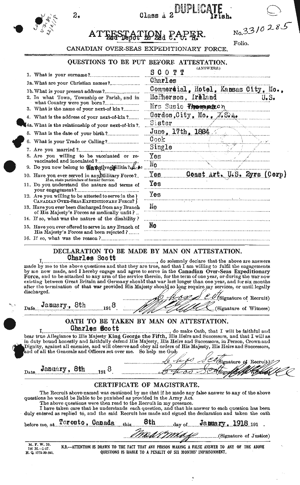 Personnel Records of the First World War - CEF 086184a