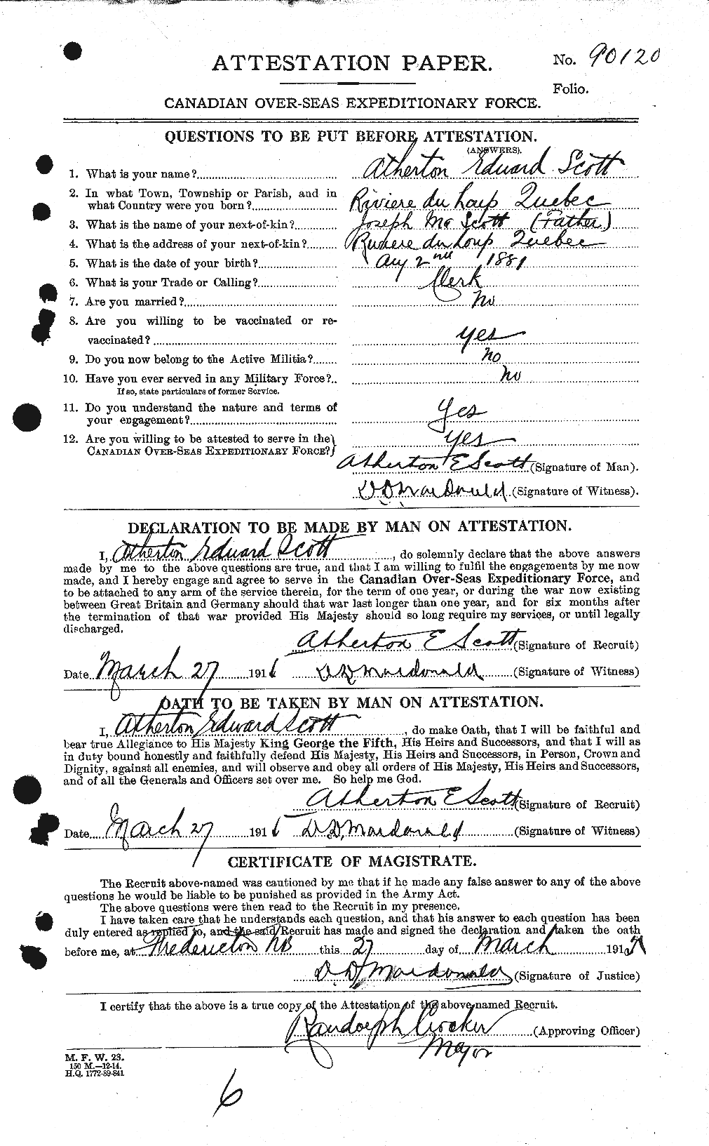 Personnel Records of the First World War - CEF 086225a
