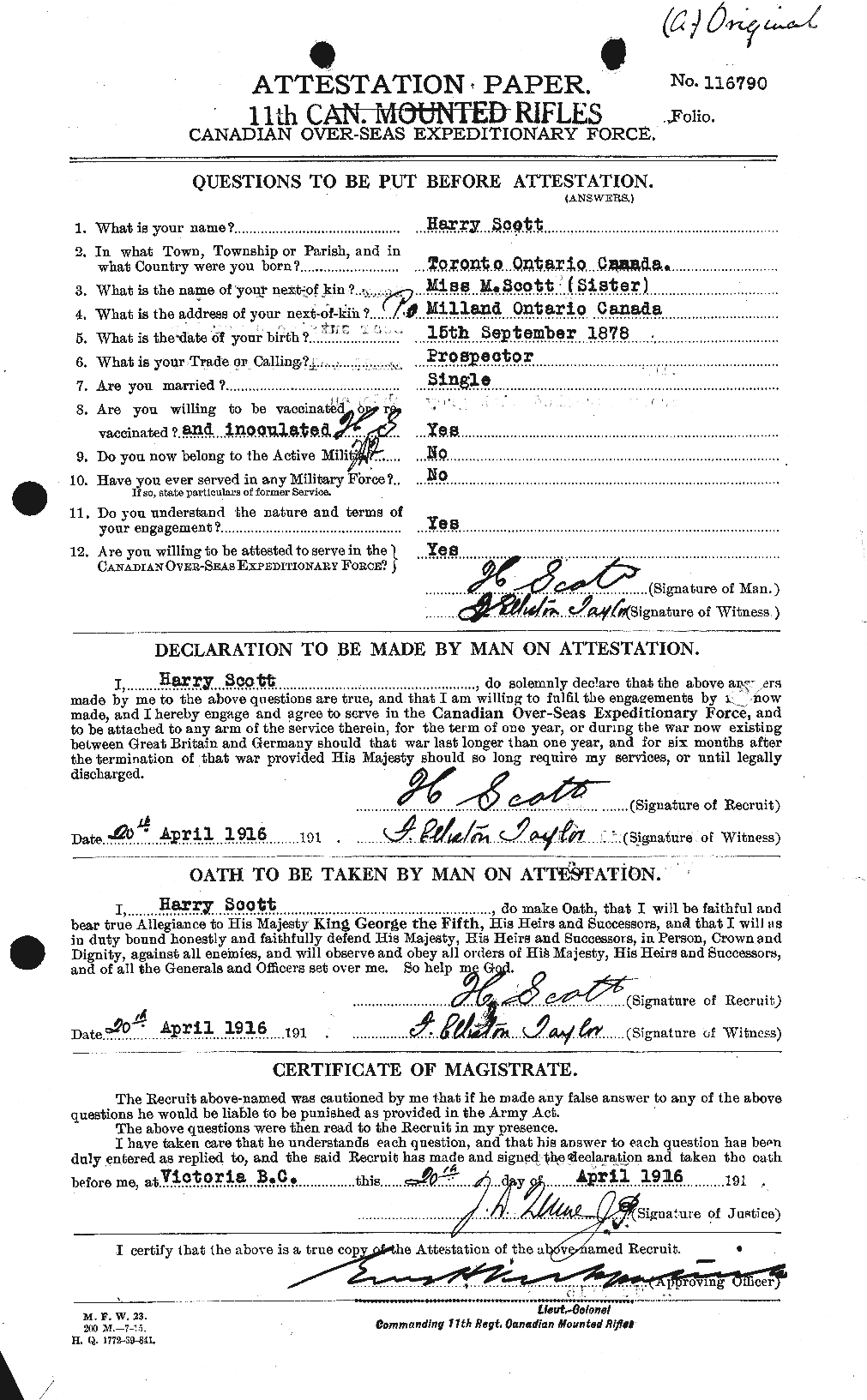 Personnel Records of the First World War - CEF 086322a