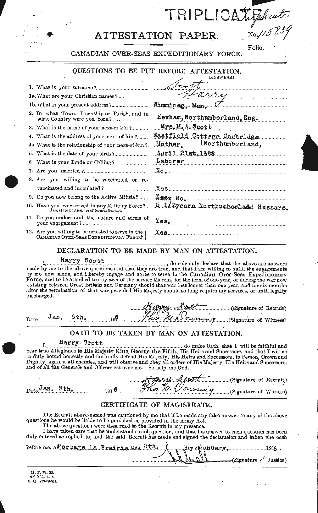 Personnel Records of the First World War - CEF 086323a