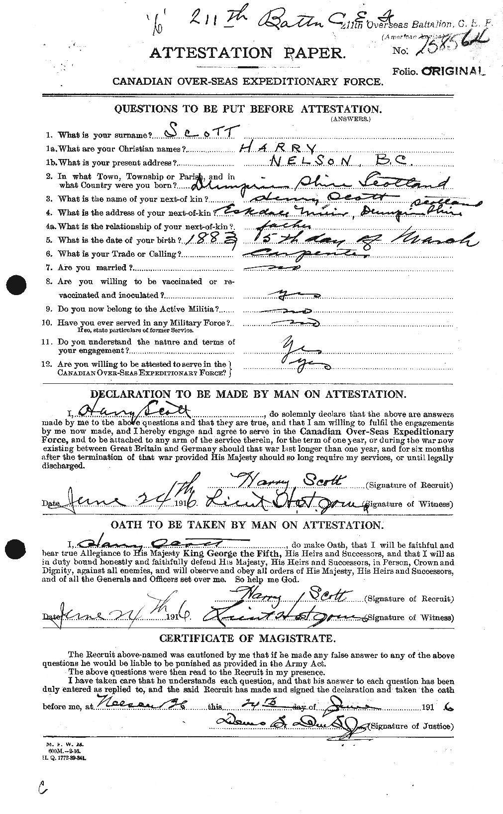 Personnel Records of the First World War - CEF 086326a