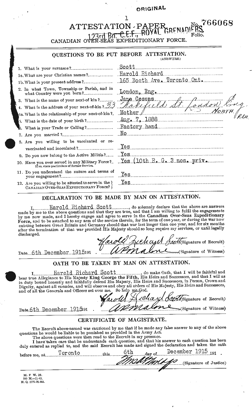 Personnel Records of the First World War - CEF 086332a