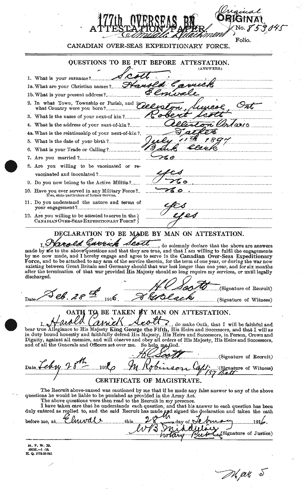 Personnel Records of the First World War - CEF 086339a