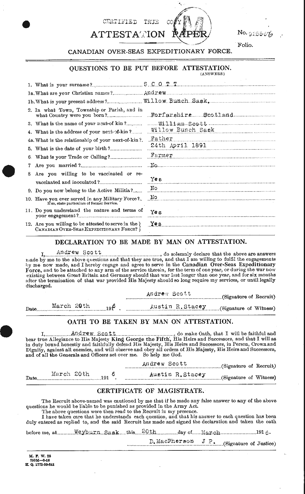 Personnel Records of the First World War - CEF 086447a