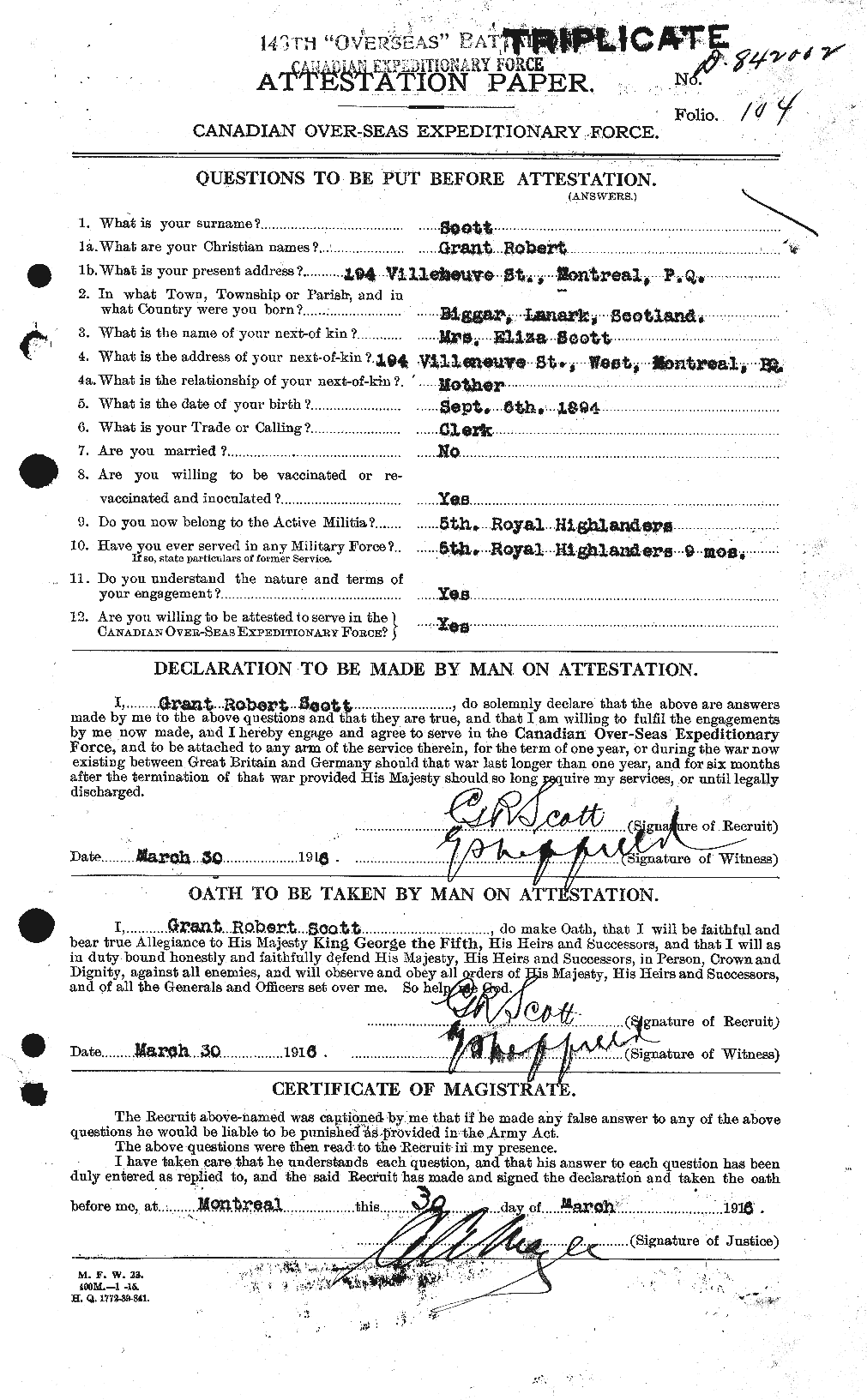 Personnel Records of the First World War - CEF 086510a