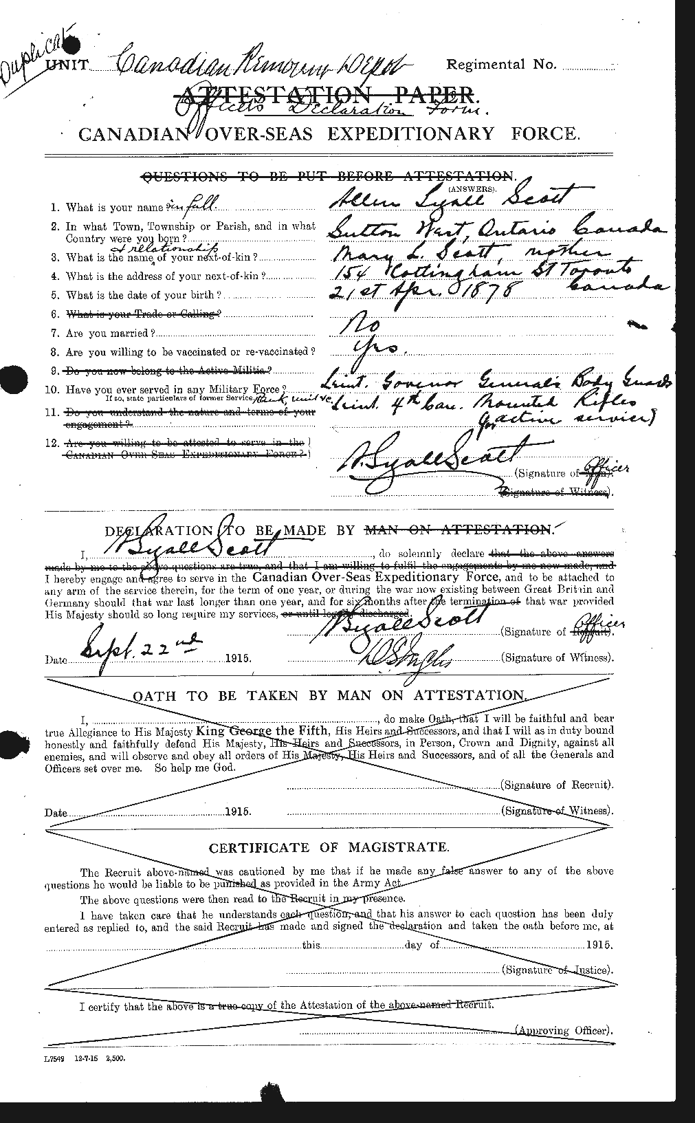 Personnel Records of the First World War - CEF 086571a