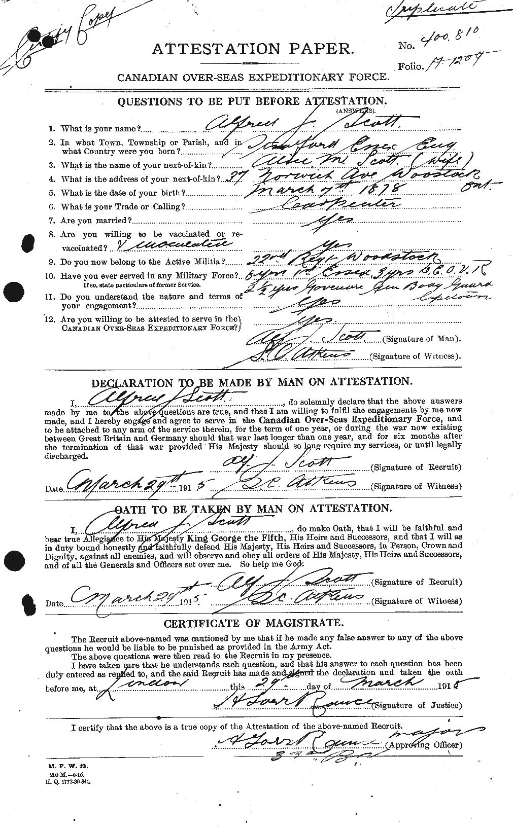 Personnel Records of the First World War - CEF 086582a