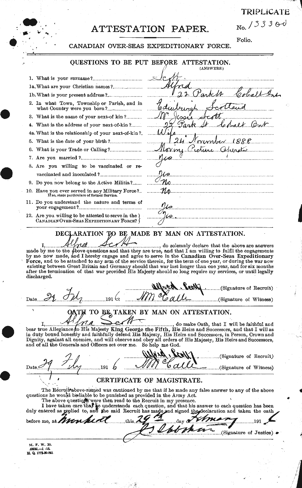 Personnel Records of the First World War - CEF 086587a
