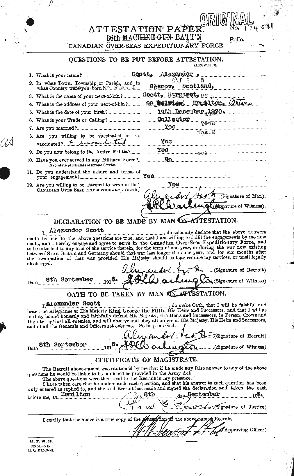 Personnel Records of the First World War - CEF 086607a