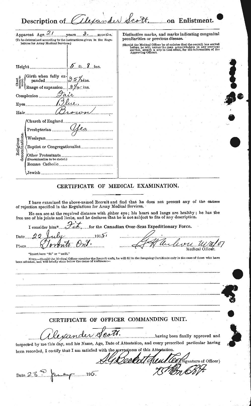 Personnel Records of the First World War - CEF 086609b