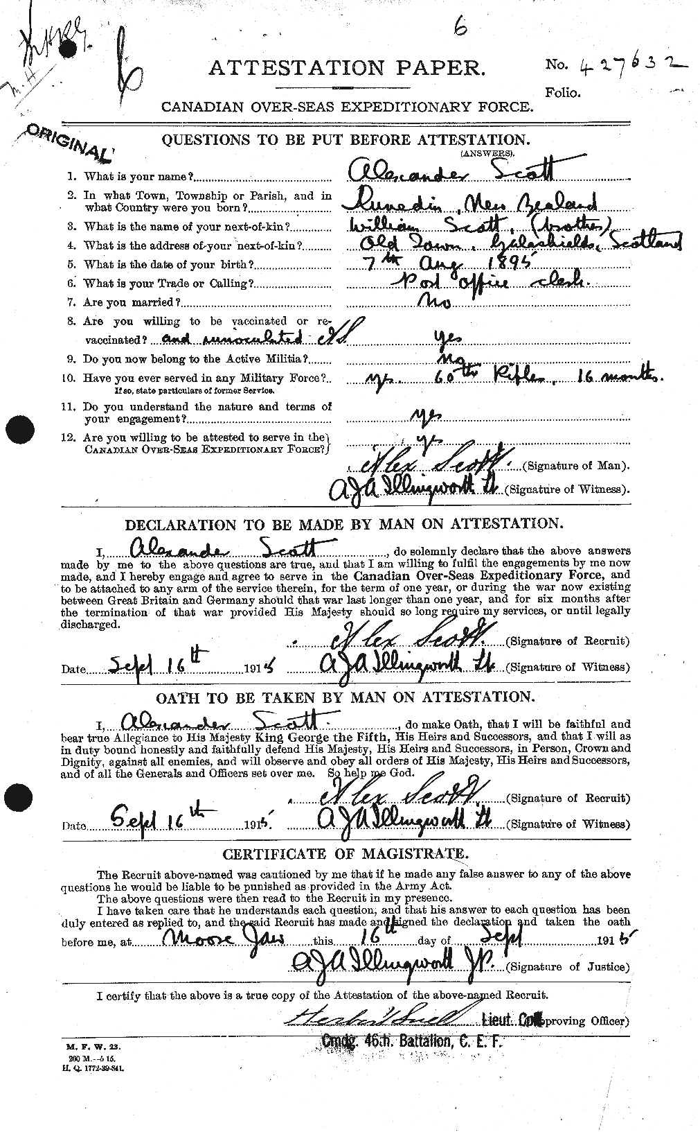 Personnel Records of the First World War - CEF 086613a