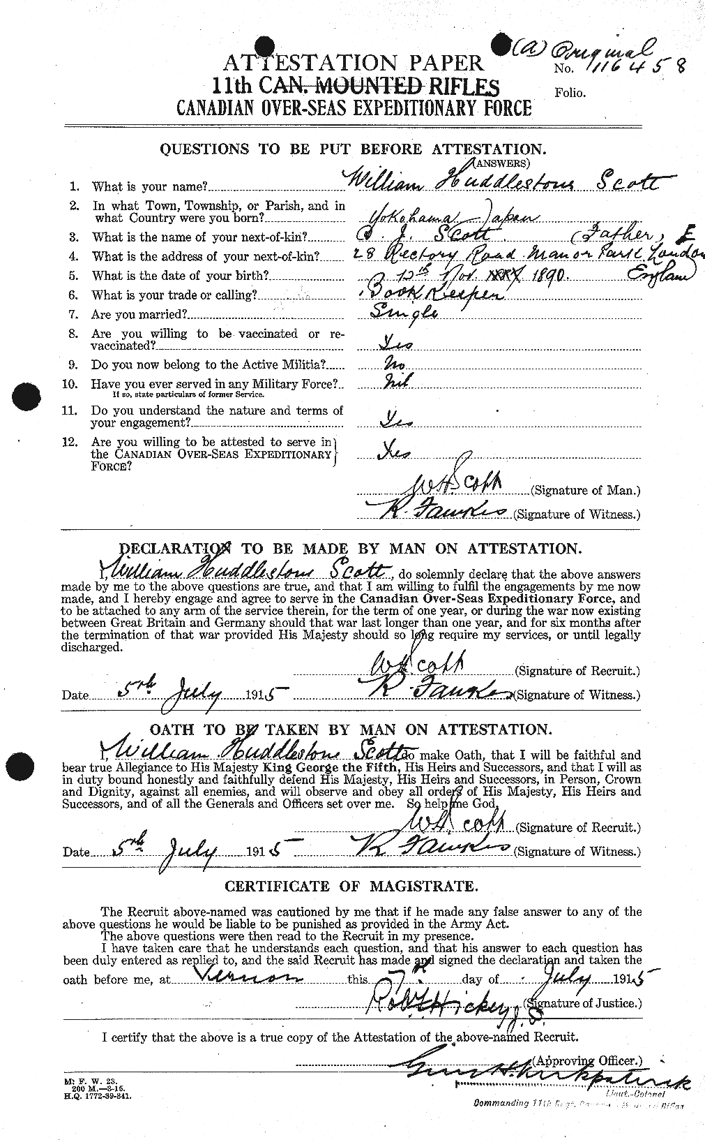 Personnel Records of the First World War - CEF 086777a