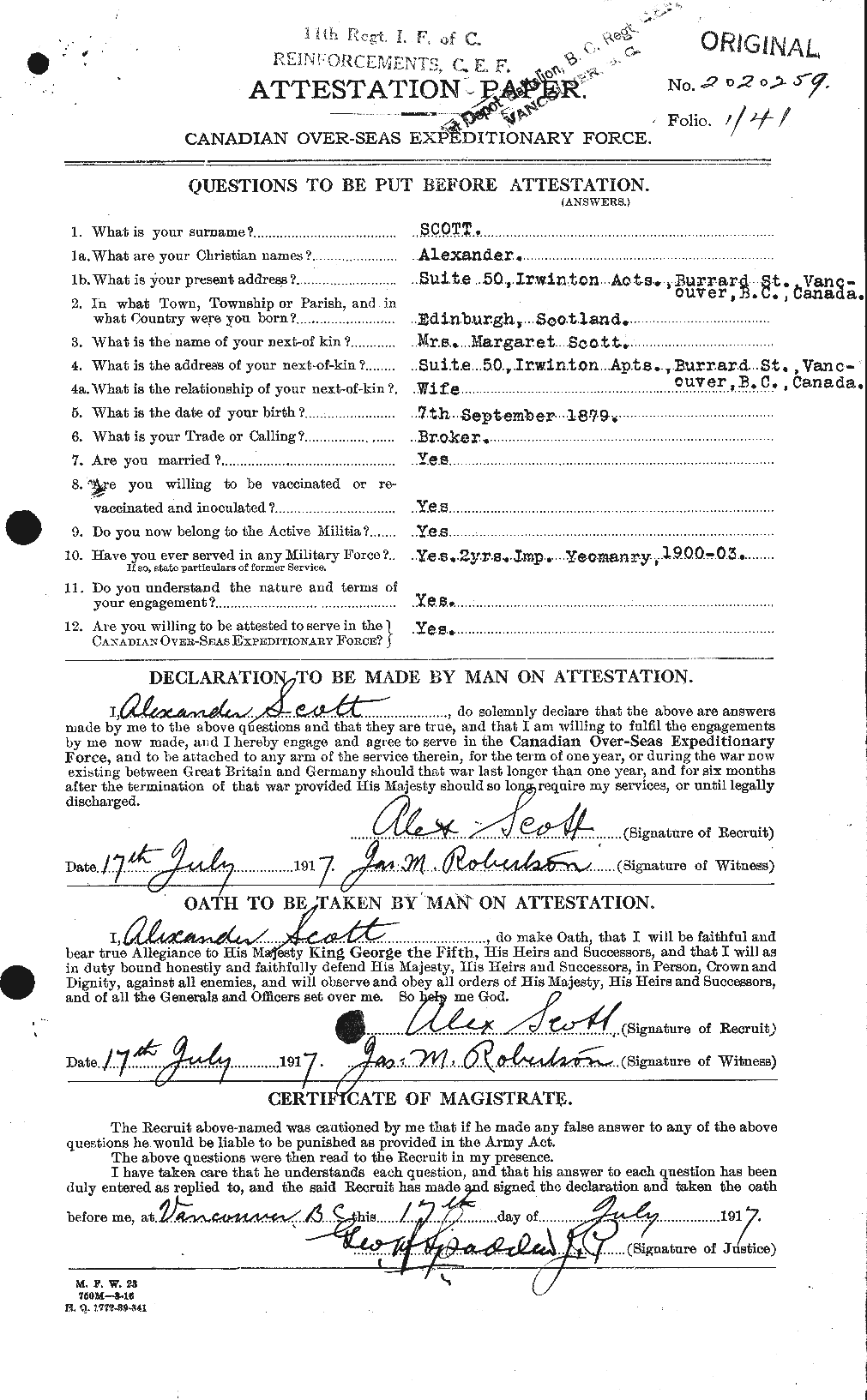 Personnel Records of the First World War - CEF 086834a