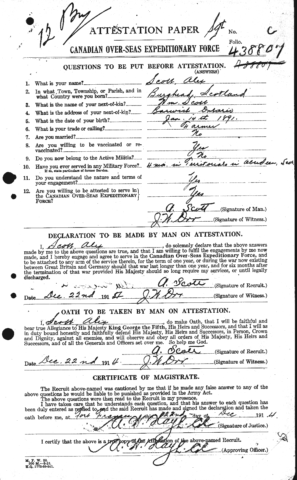 Personnel Records of the First World War - CEF 086839a