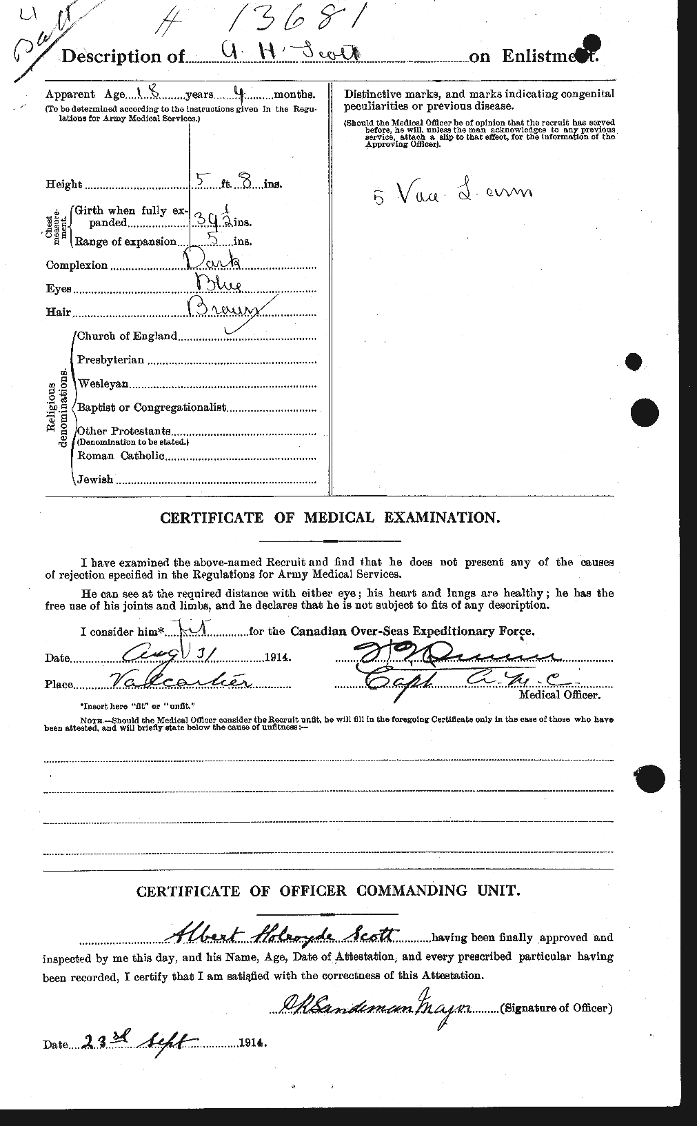 Dossiers du Personnel de la Première Guerre mondiale - CEC 086844b