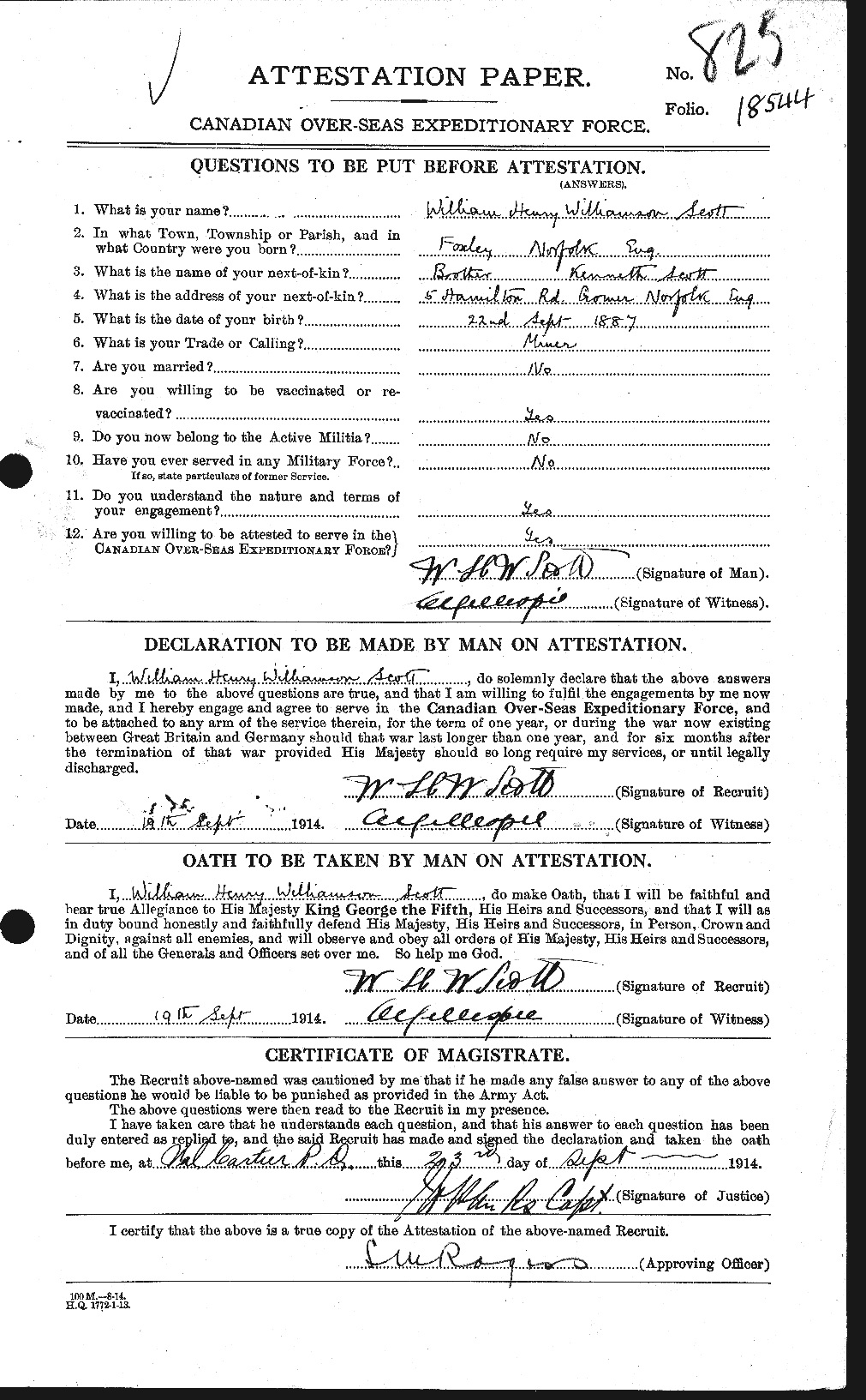 Personnel Records of the First World War - CEF 086994b