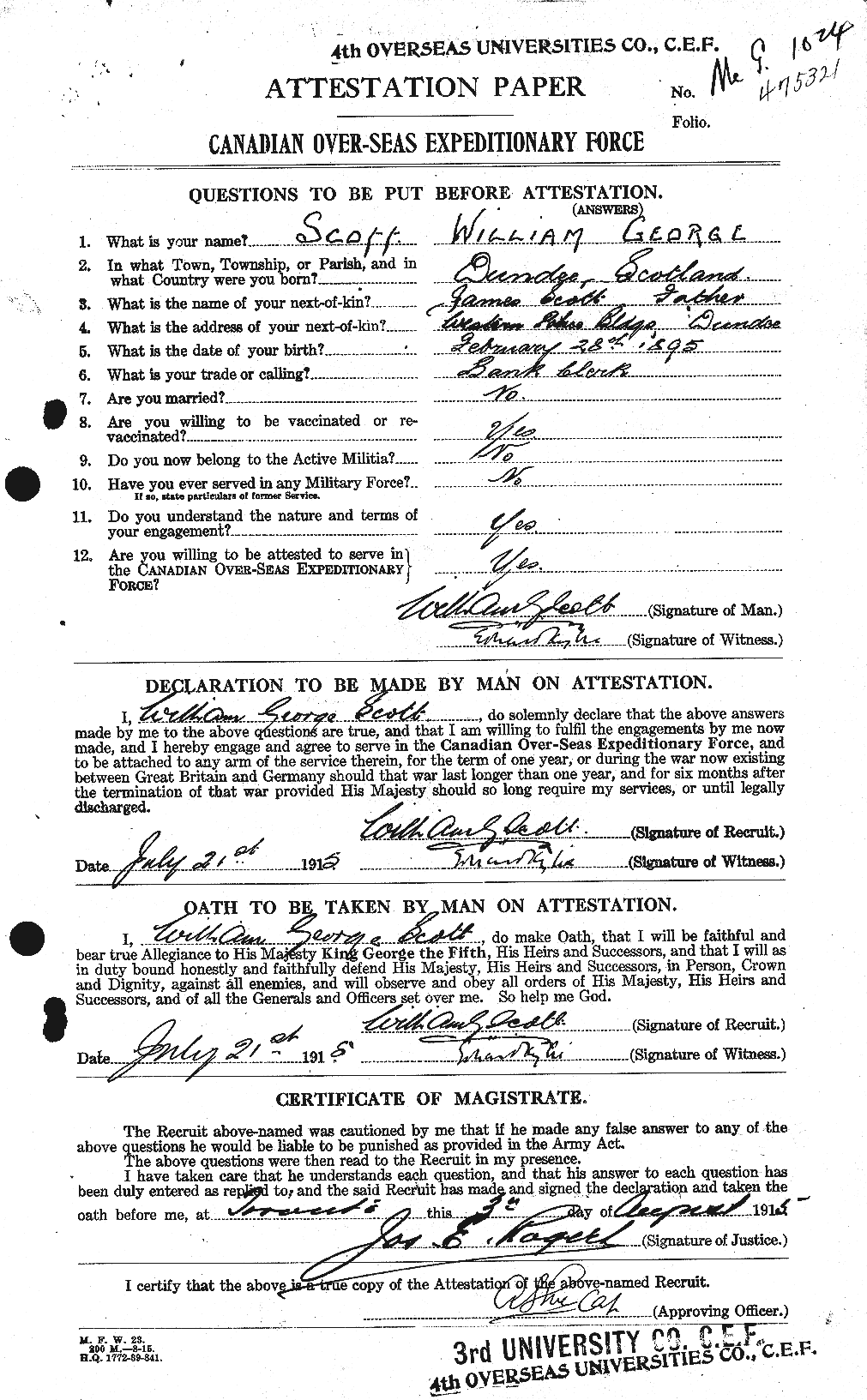 Personnel Records of the First World War - CEF 087017a