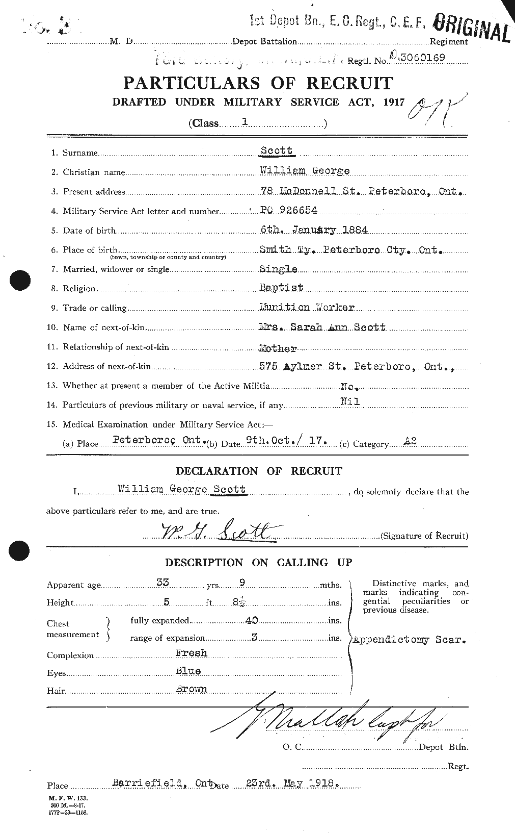 Personnel Records of the First World War - CEF 087020a