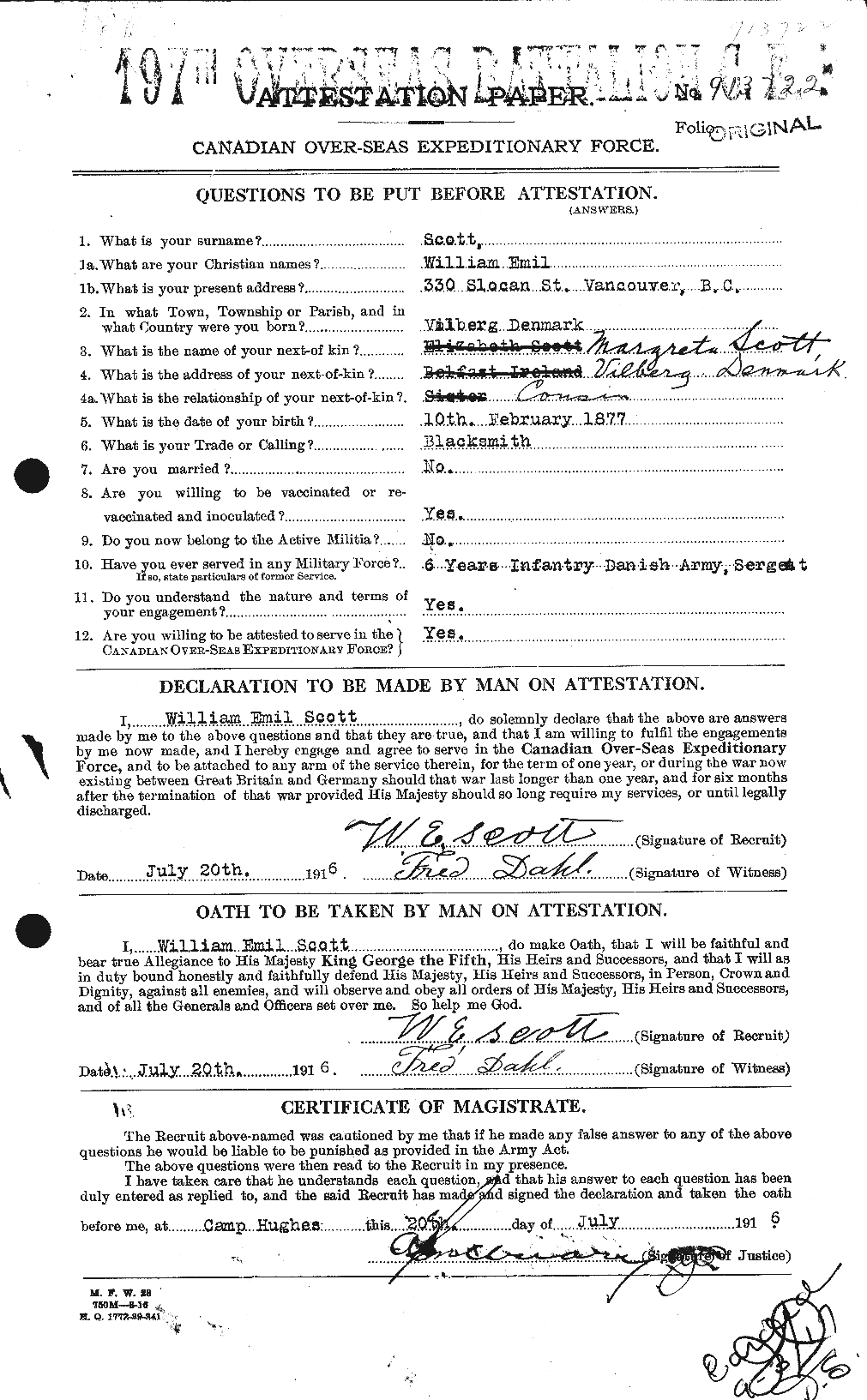Personnel Records of the First World War - CEF 087026a