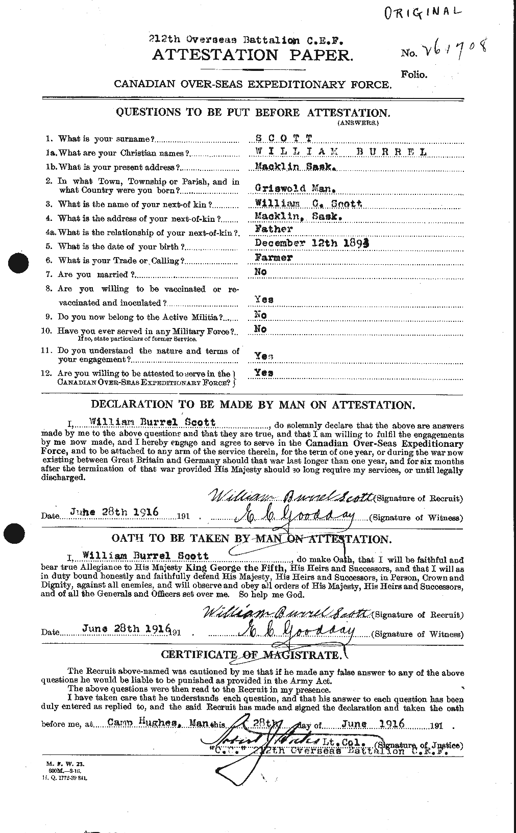 Personnel Records of the First World War - CEF 087047a