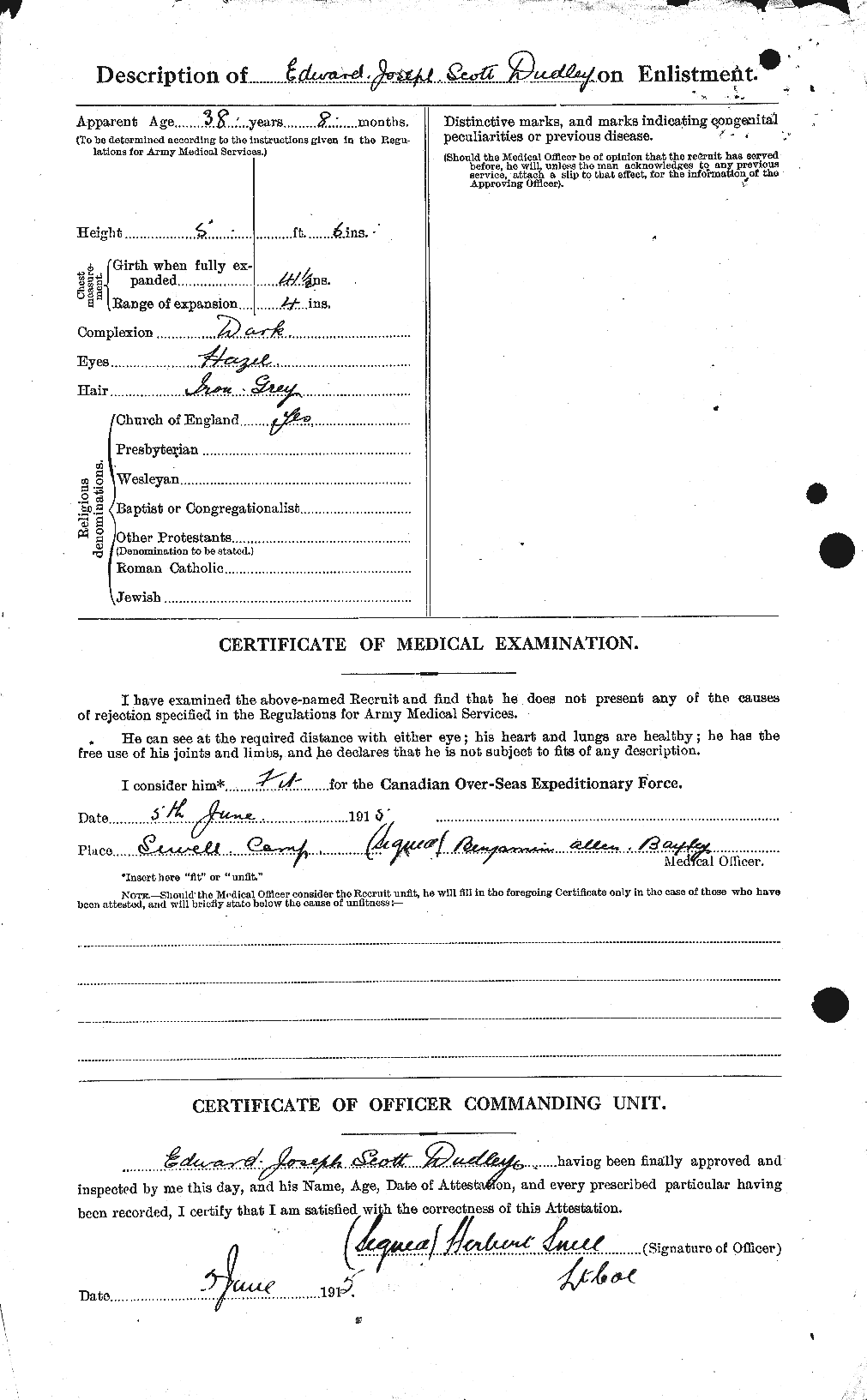Dossiers du Personnel de la Première Guerre mondiale - CEC 087243b