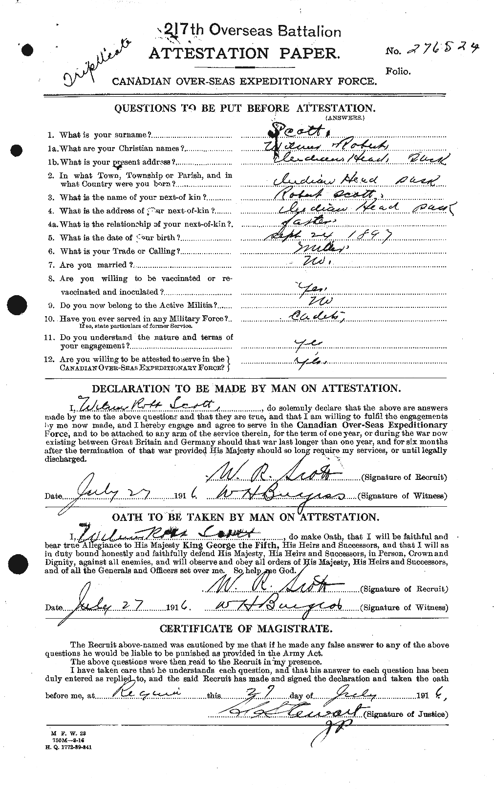 Personnel Records of the First World War - CEF 087247a