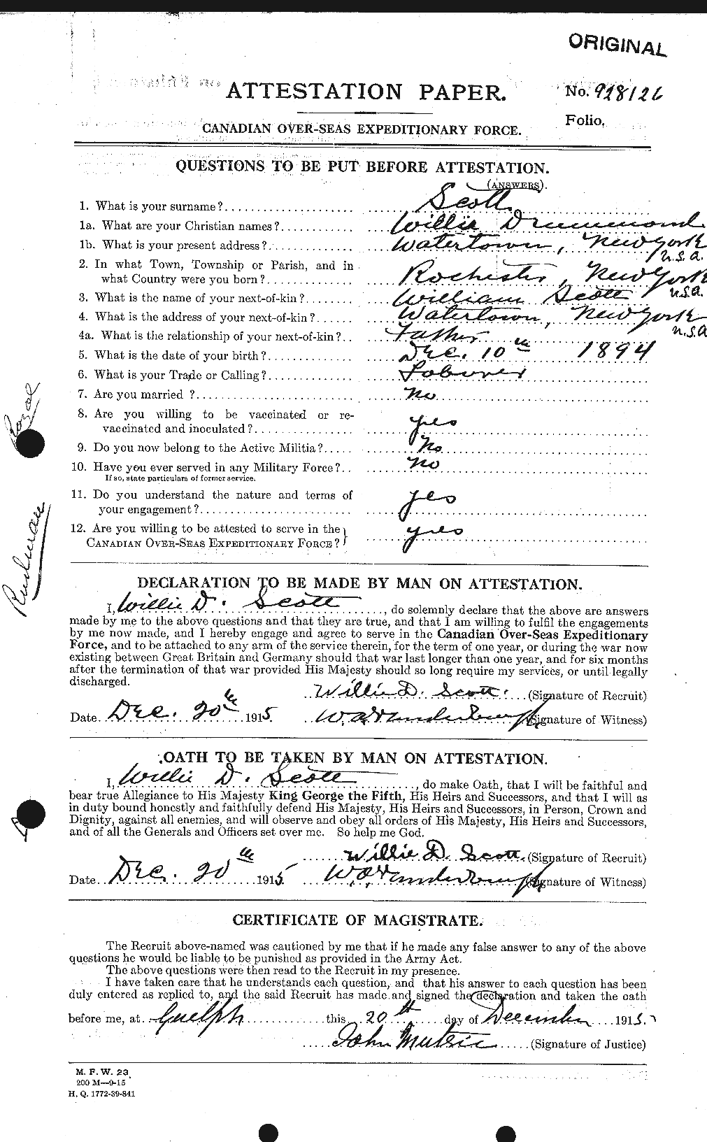 Personnel Records of the First World War - CEF 087248a