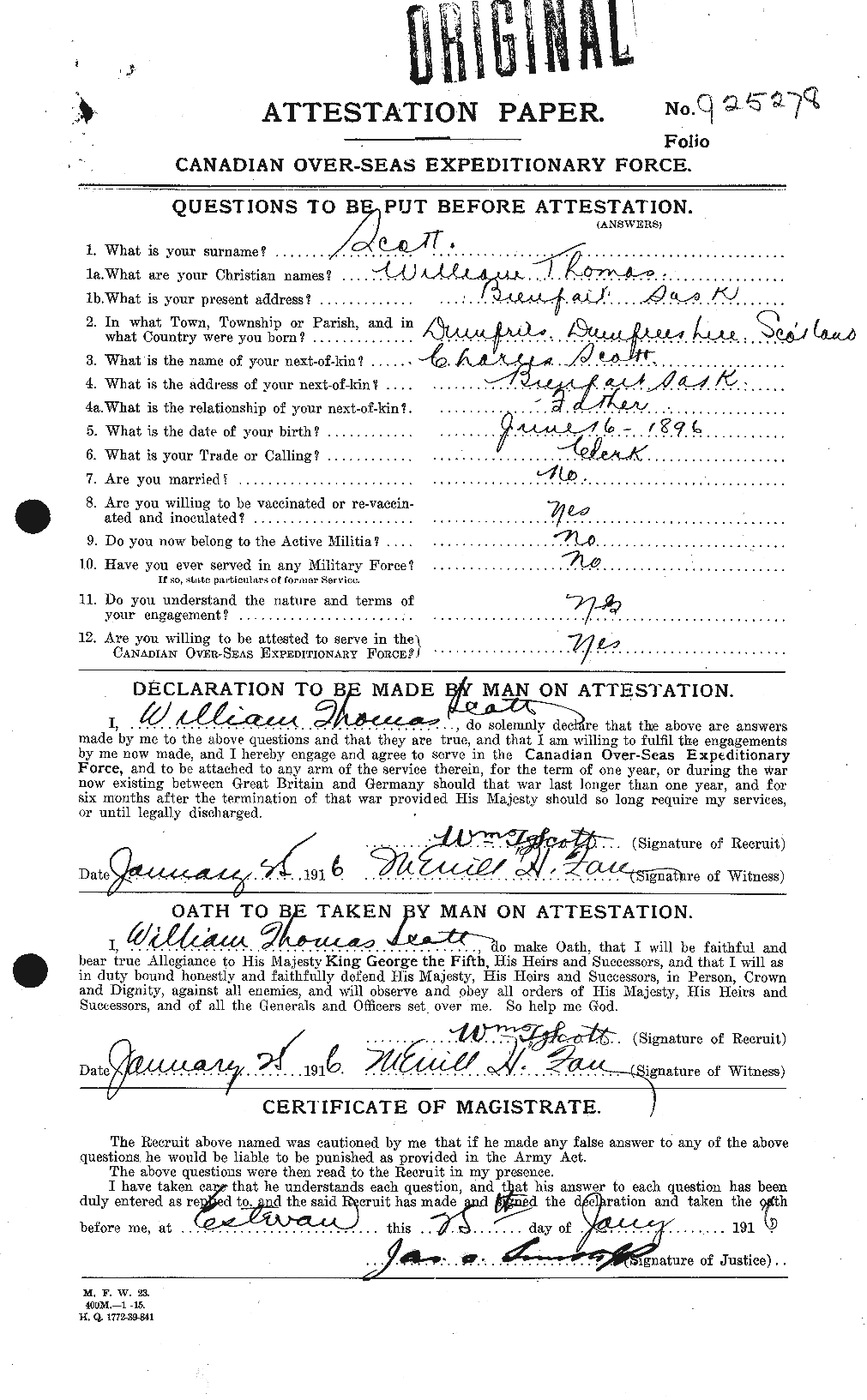Personnel Records of the First World War - CEF 087255a