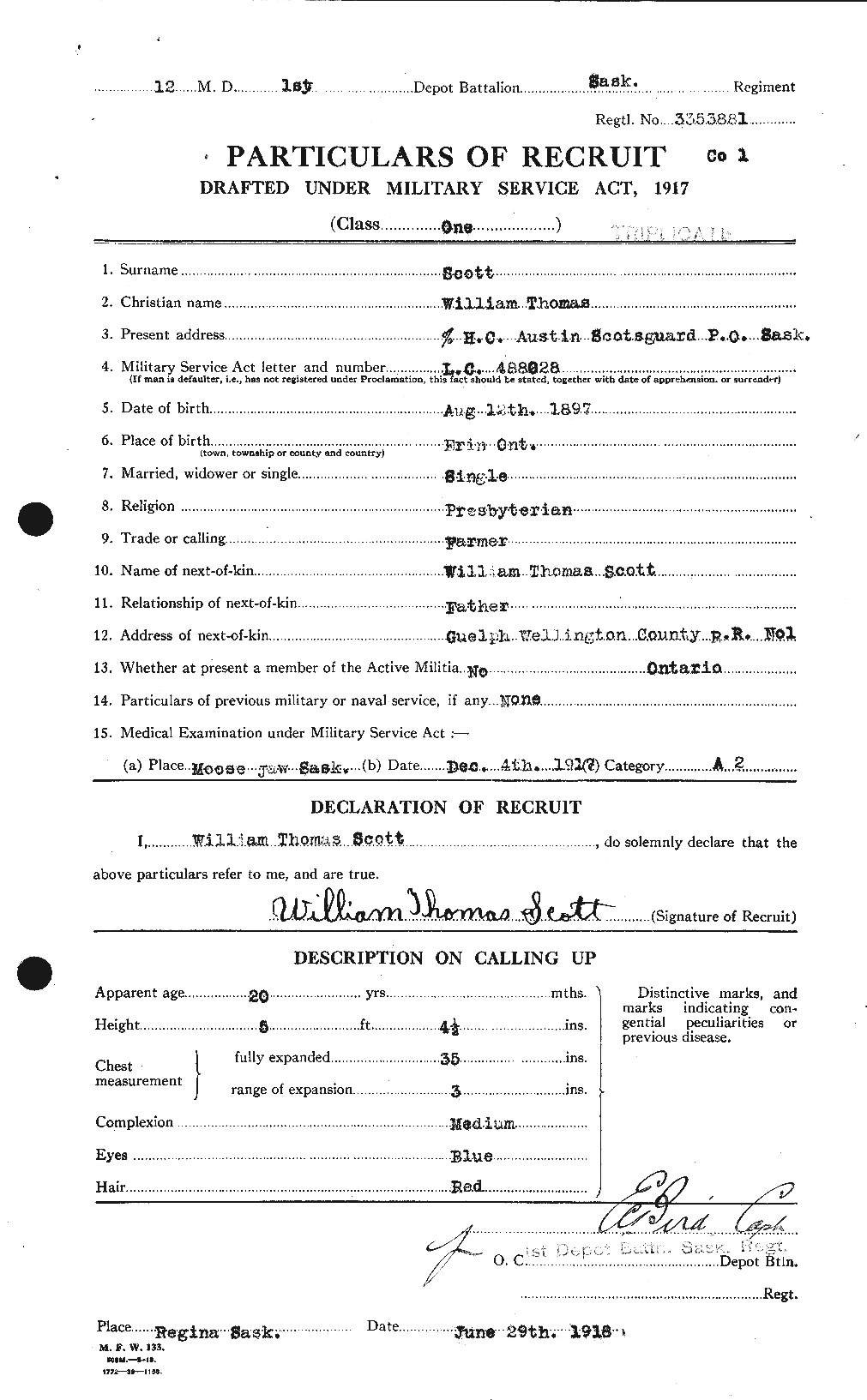 Personnel Records of the First World War - CEF 087256a