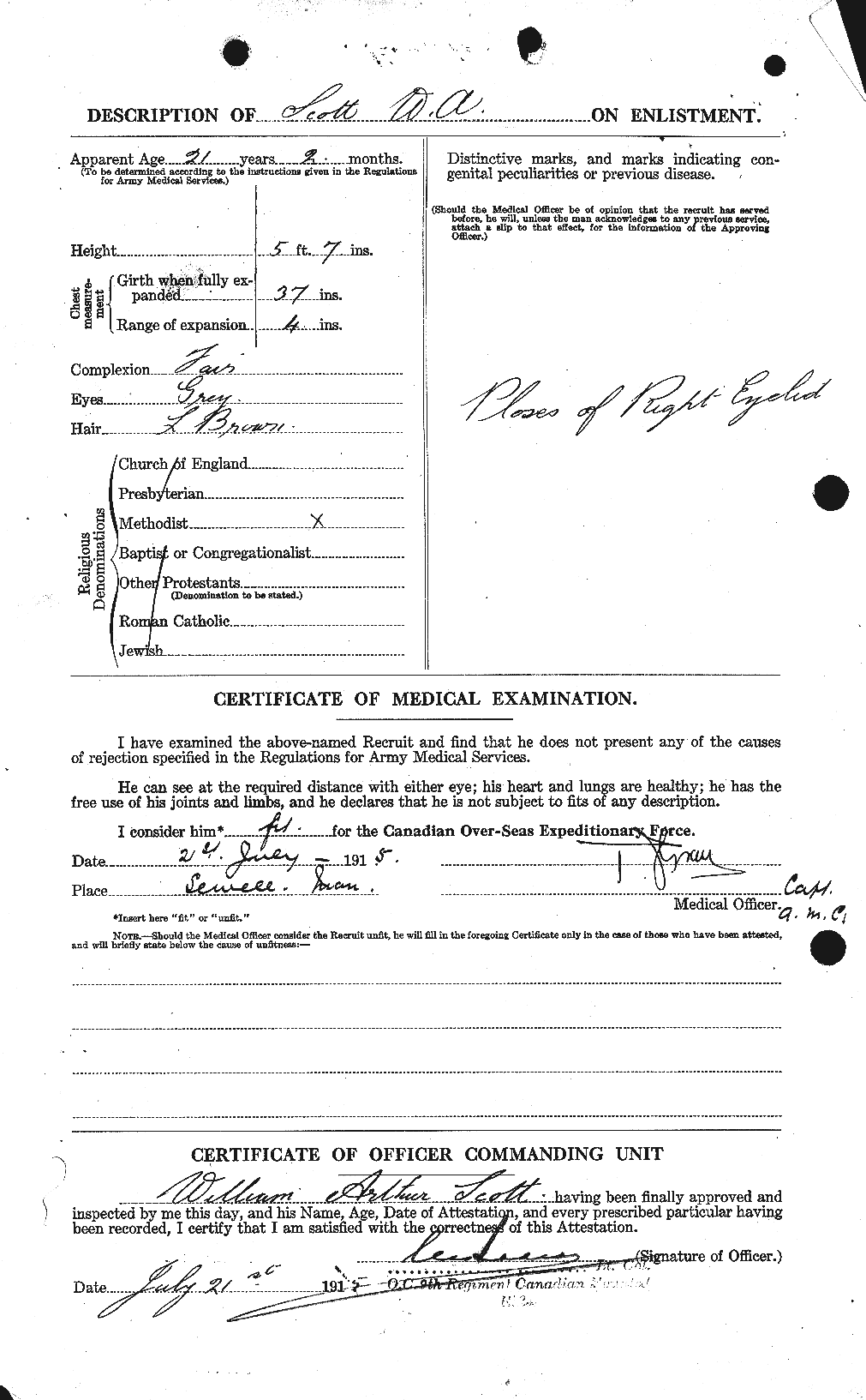 Dossiers du Personnel de la Première Guerre mondiale - CEC 087327b