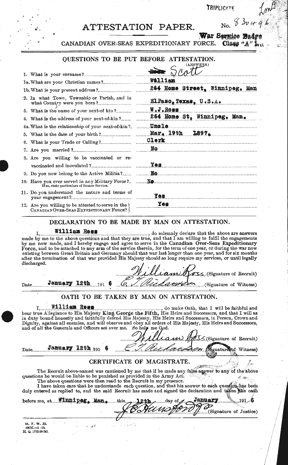Personnel Records of the First World War - CEF 087345a