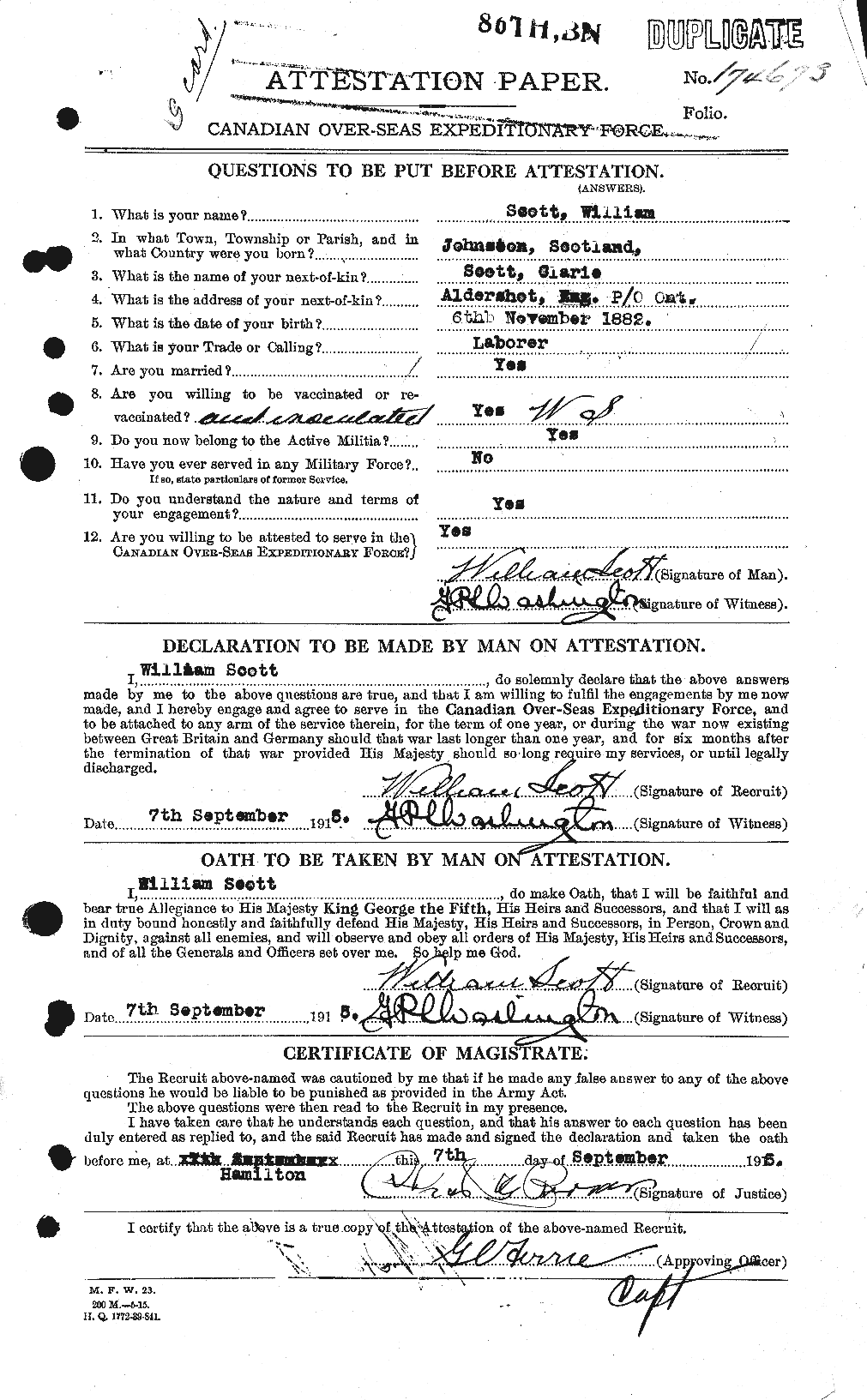 Personnel Records of the First World War - CEF 087358a