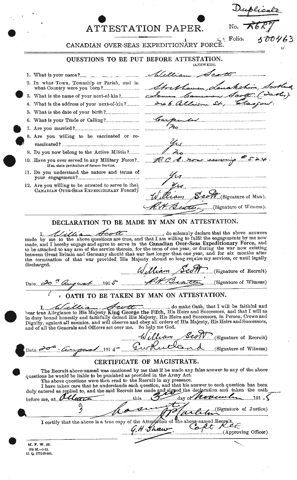 Personnel Records of the First World War - CEF 087371a