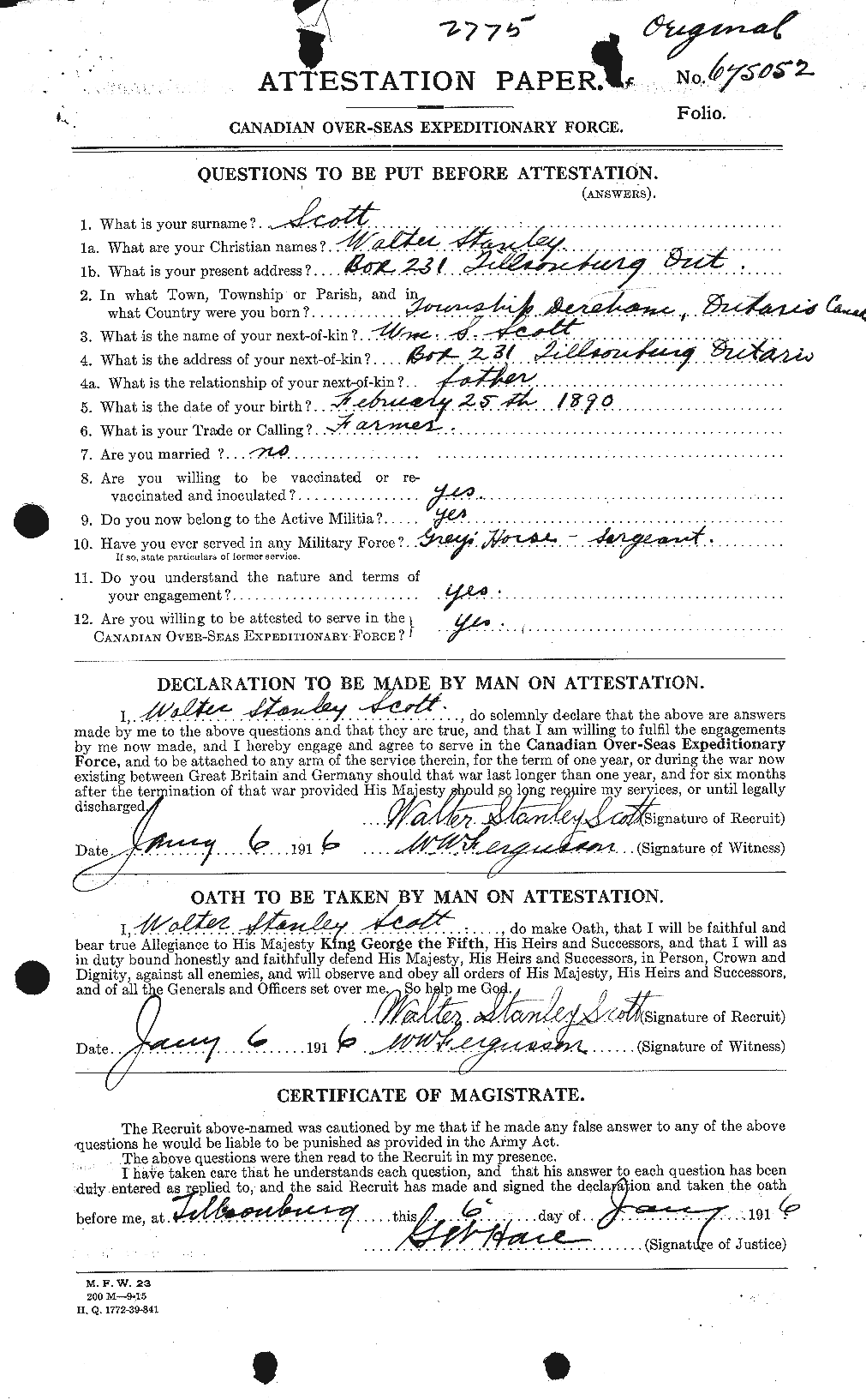 Personnel Records of the First World War - CEF 087690a