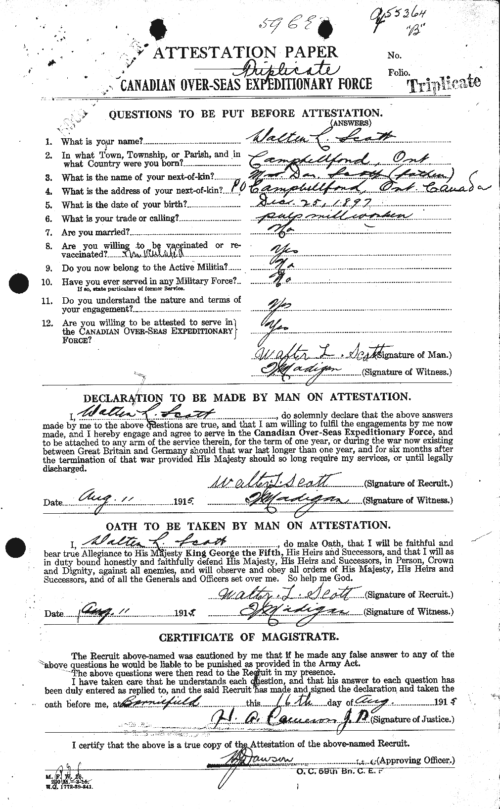 Personnel Records of the First World War - CEF 087972a