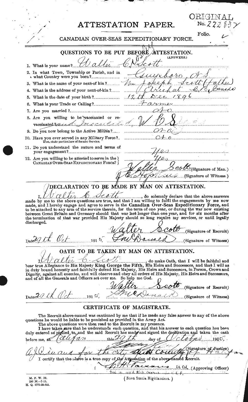 Personnel Records of the First World War - CEF 087998a